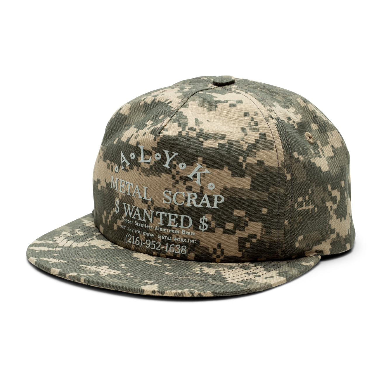 ALYK - Wanted 5 Panel Snapback Unconstructed Hat - Digital Navy Camo
