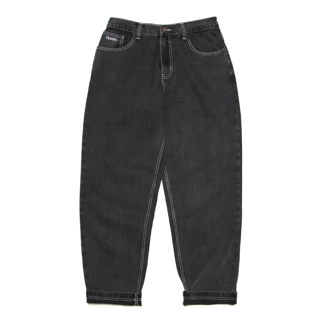 Heavies 03 Jeans - Washed Black/Contrast Stitching