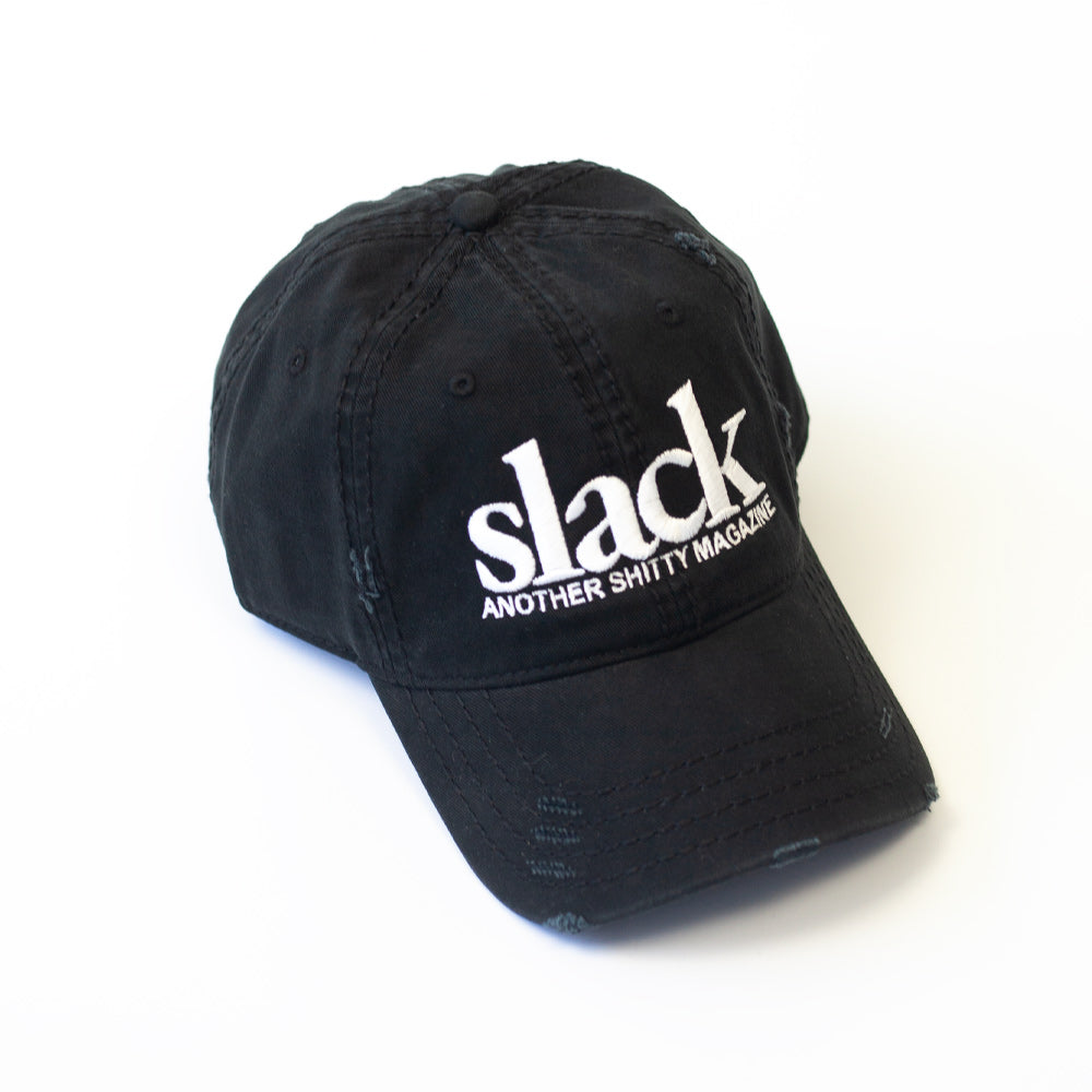 Slack SHI*TY Distressed Dad Cap Black