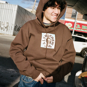 ALYK - ALL BORO - HEAVYWEIGHT HOODED SWEATSHIRT BROWN