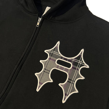 Arch Appliqué Zip Hoodie Black