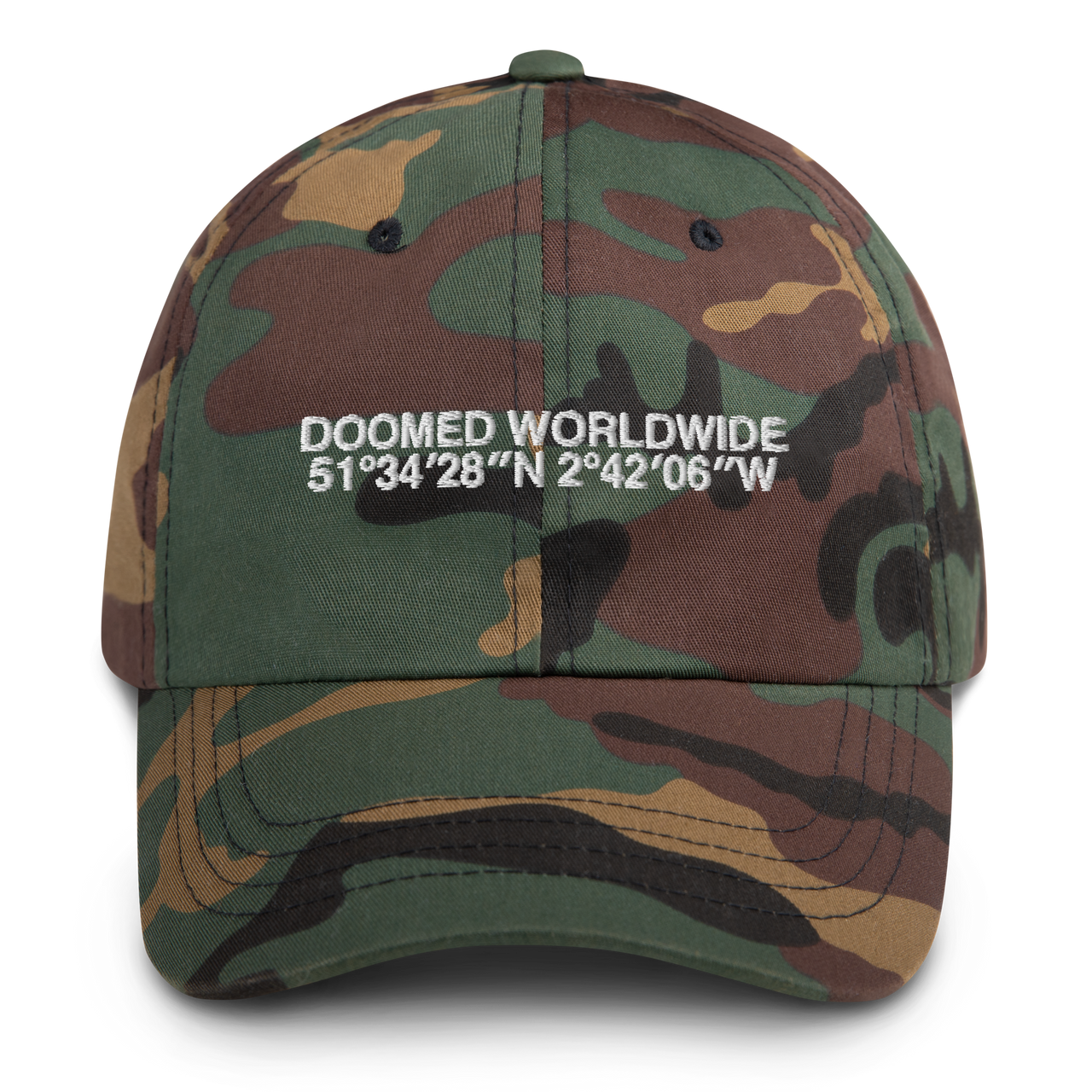 Doomed GOH Dad Cap White Embroidery