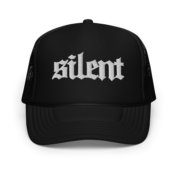 Silent Embroidered Foam Trucker Hat Blk/Navy