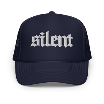 Silent Embroidered Foam Trucker Hat Blk/Navy