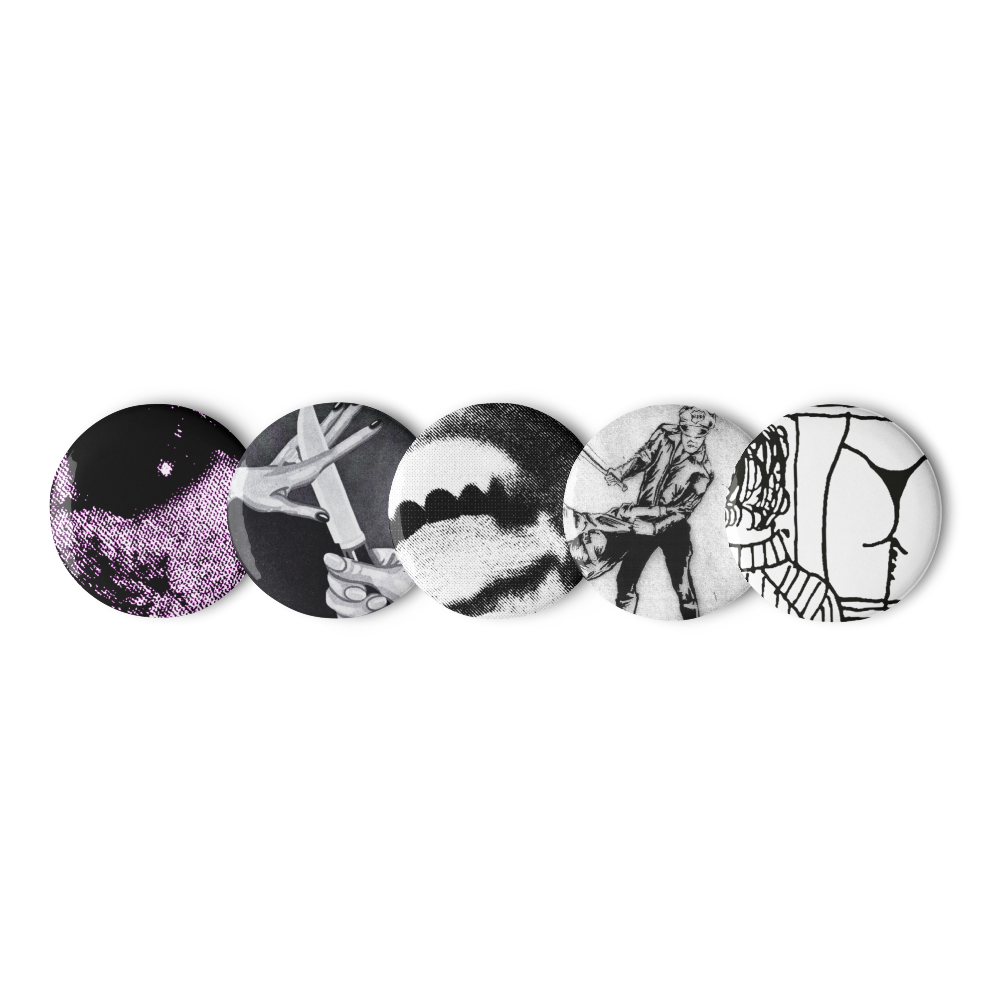 No Logo Pin Badge Set 5 • Silent Store