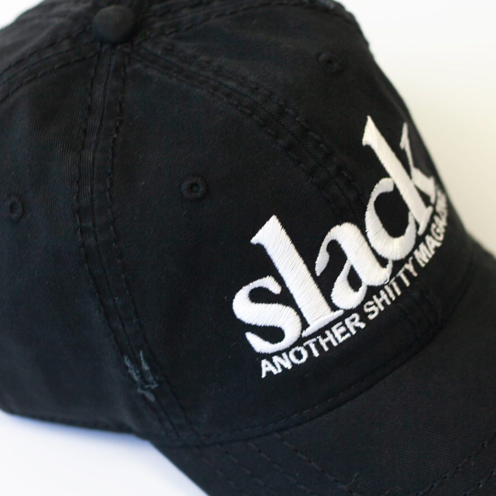 Slack SHI*TY Distressed Dad Cap Black