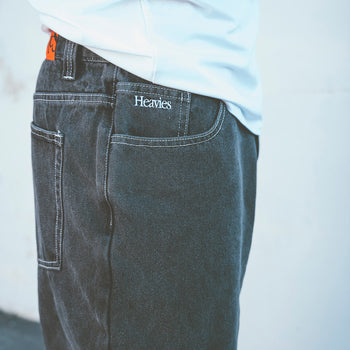 Heavies 03 Jeans - Washed Black/Contrast Stitching